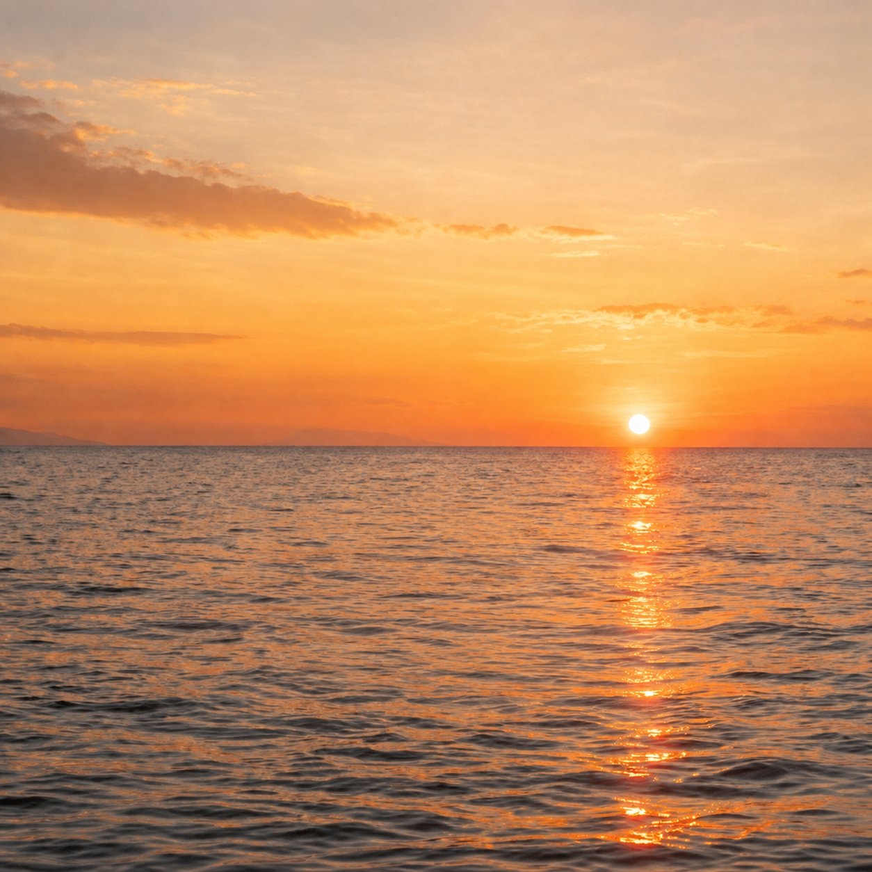 Coucher de soleil sur la Méditerranée à Meria